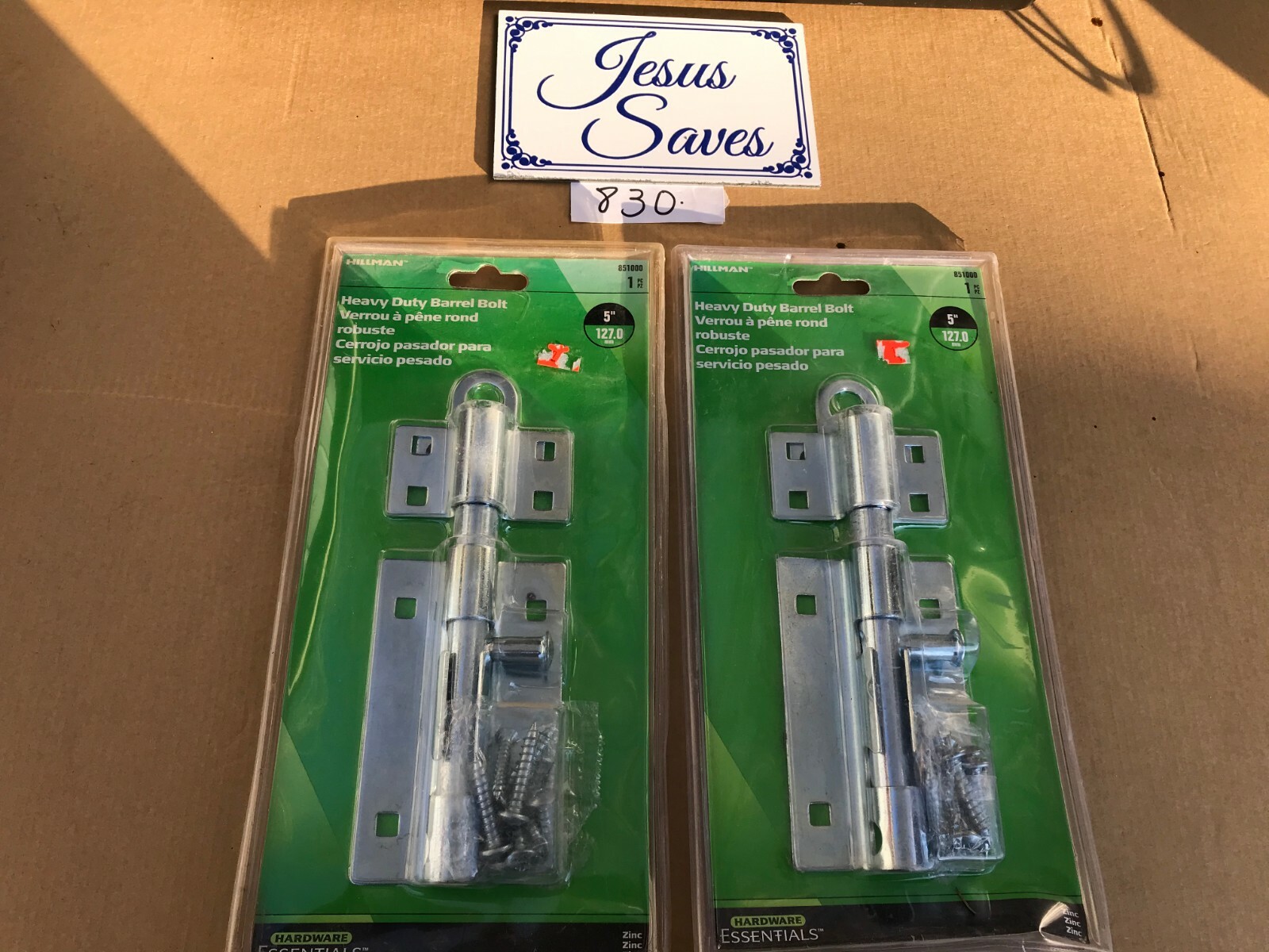 Lot of Two 5'' Heavy Duty Barrel Bolts By Hillman #851000            # 830