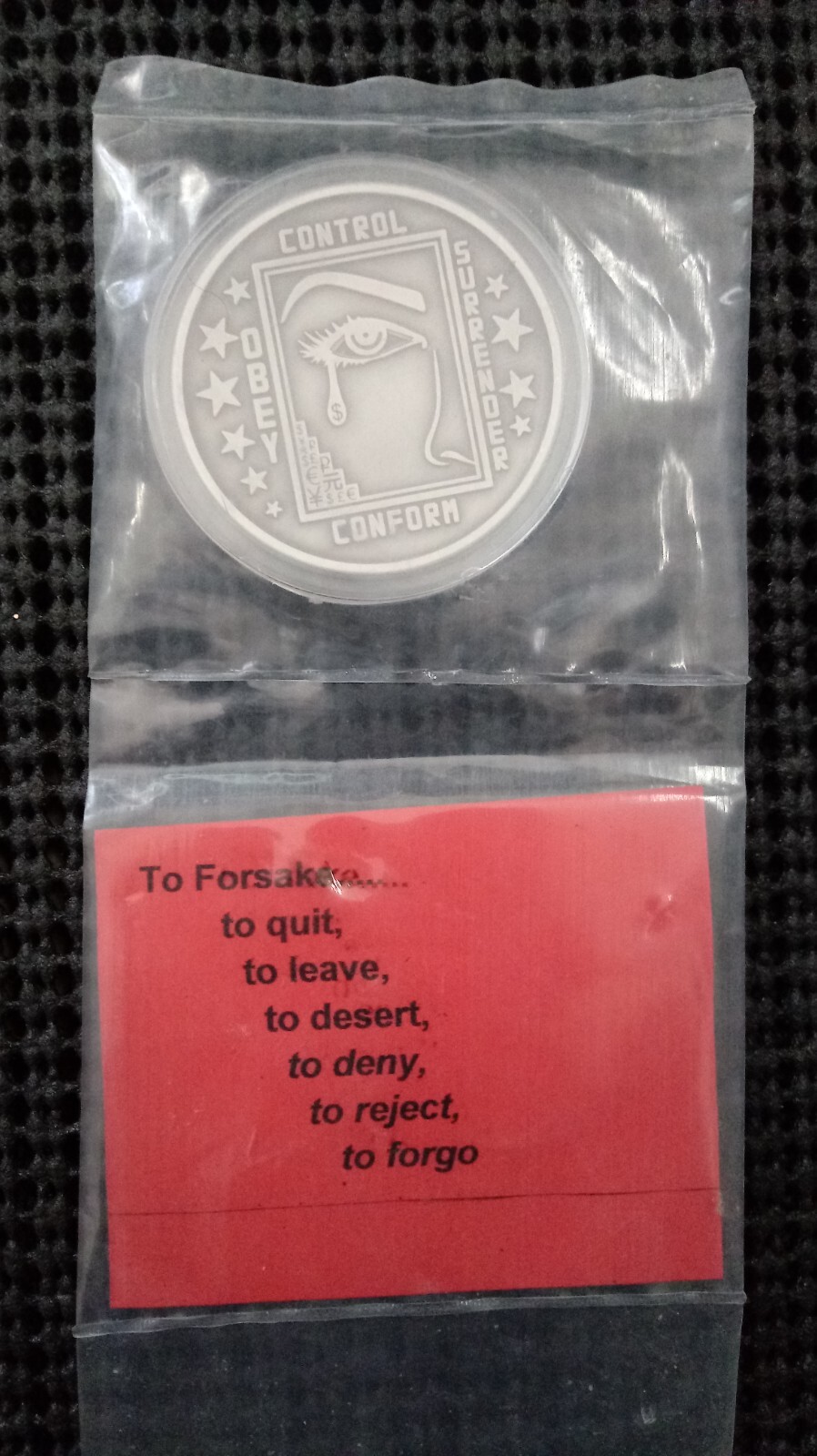 Obey Control Surrender Conform 2014 Zero Hour Mint 1 oz Antiqued Silver w/ COA