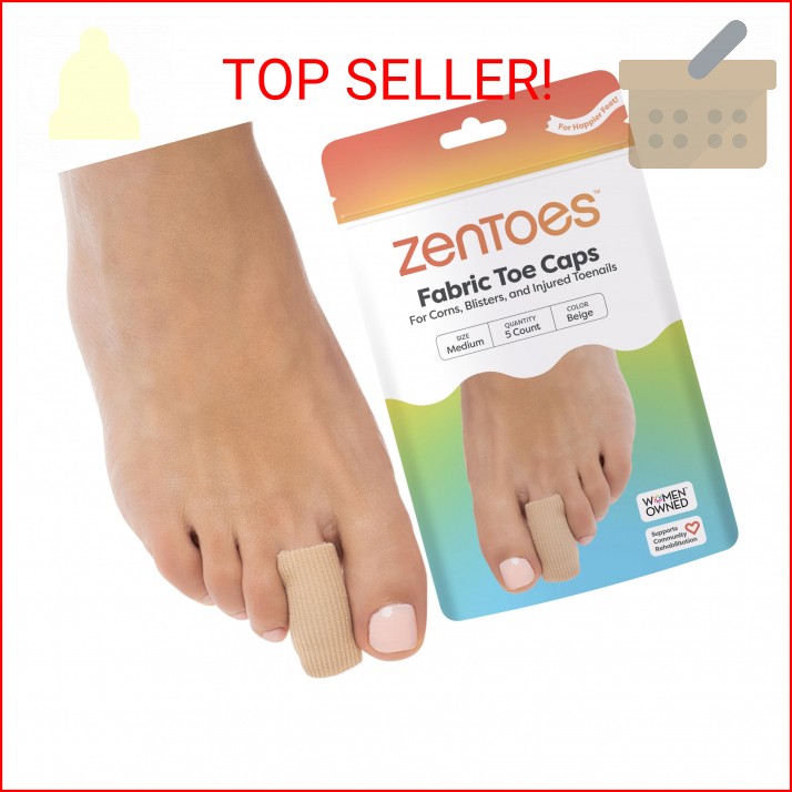 ZenToes Fabric Toe Protectors | Promotes Skin Hydration & Blister Prevention | M