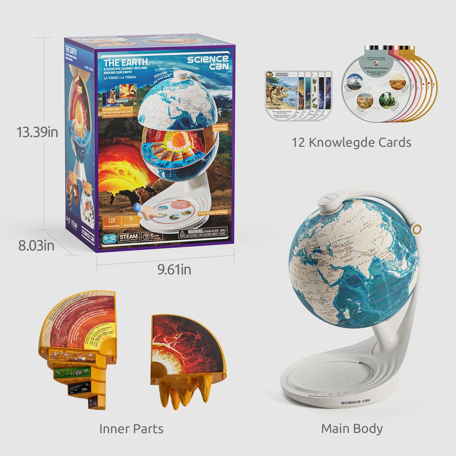 Globe for Kids, 8" Interactive Globe, STEM Toys for 5 Year Old