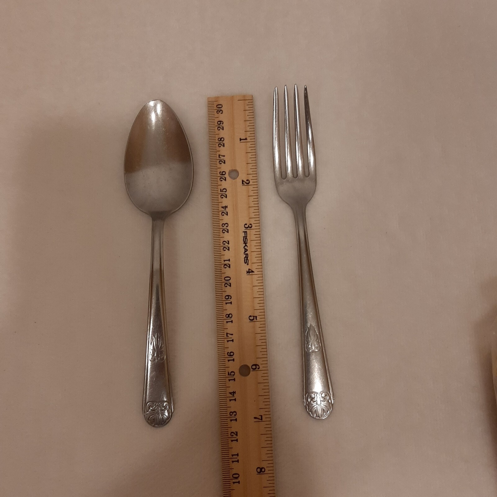 Vintage Unknown Maker Stainless Steel Flatware 2 Piece Lot 1 Fork 1 Spoon