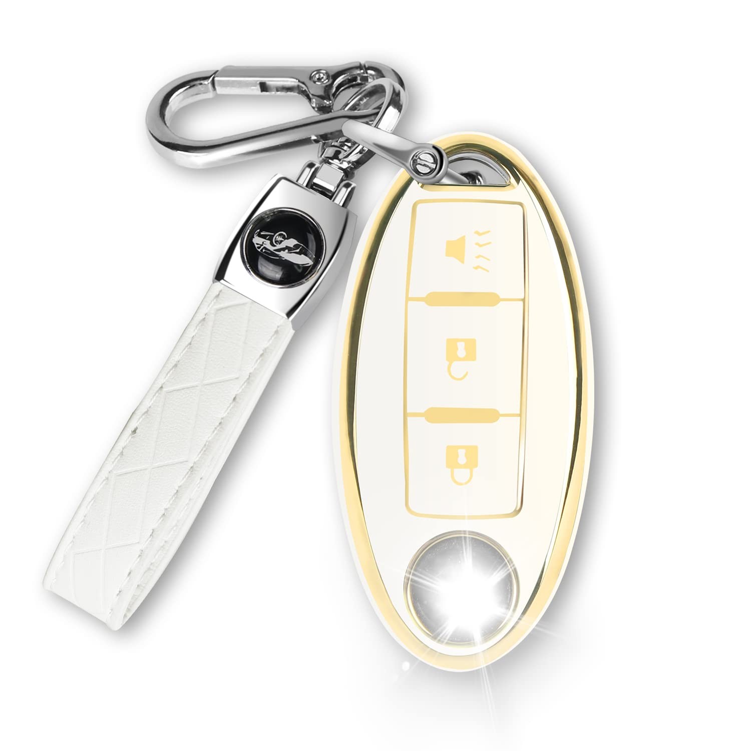 Key Fob Cover for Nissan Altima Armada Maxima Murano Pathfinder Rogue, White