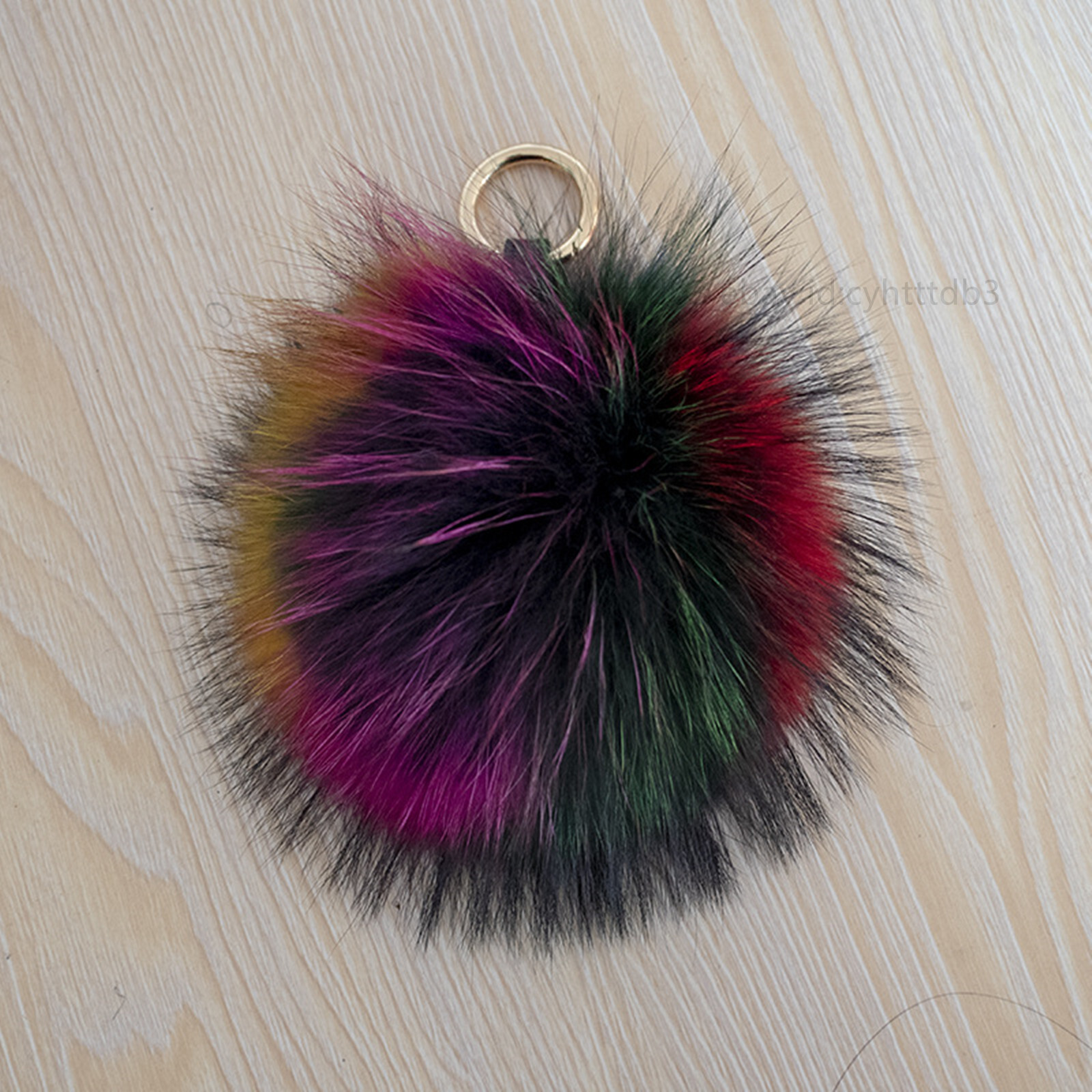 15cm/6" Large Real Raccoon Fur Pom Pom Ball keyring Bag Charm Furry Pendant Gift