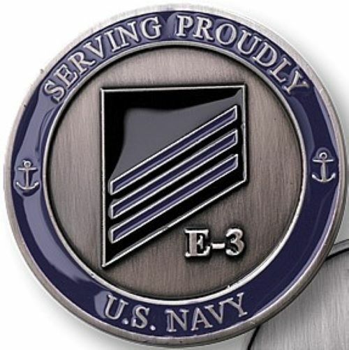 UNITED STATES NAVY RANK E-3 BLUE CONSTRUCTIONMAN COIN