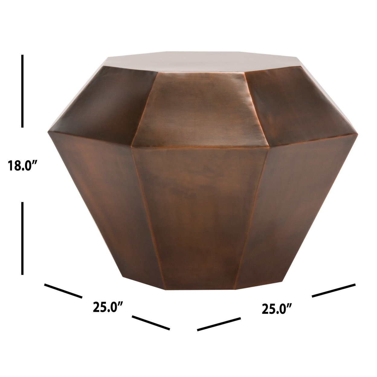 SAFAVIEH Grace Diamond Accent Table | Antique Copper |