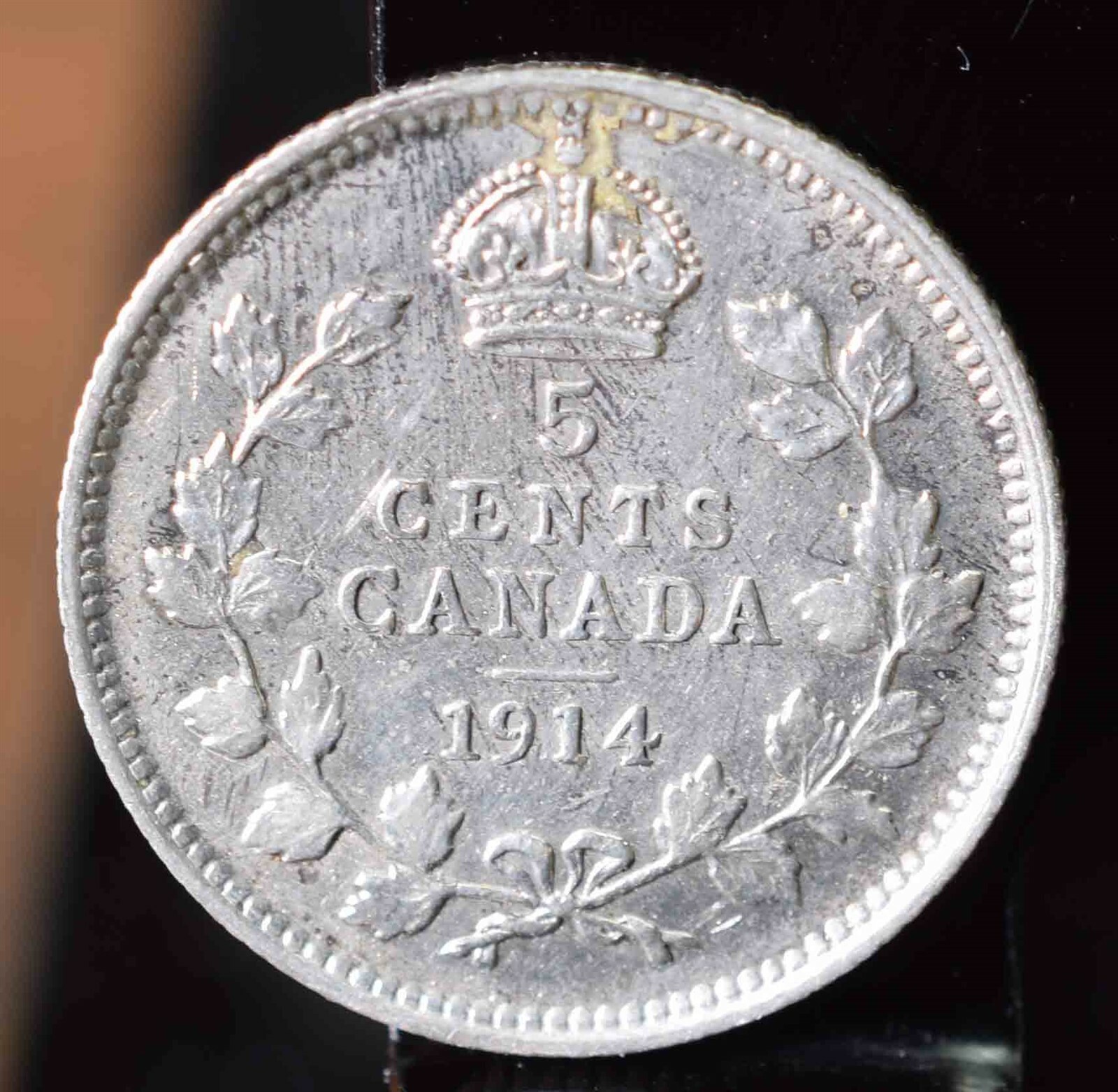 1914 Canada Silver 5 Cents - AU KM#22 $30