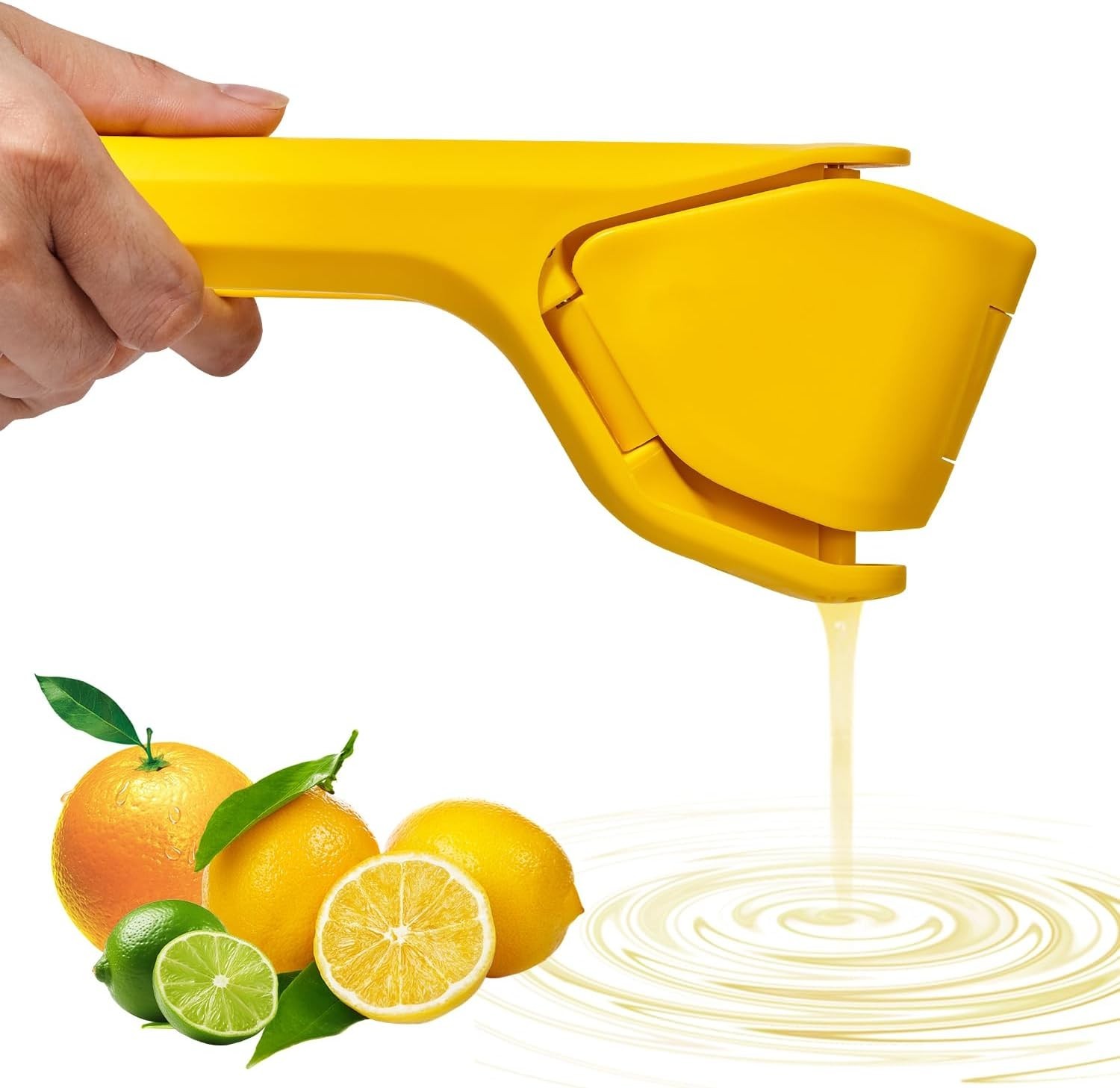 Compact Handheld Lemon Juicer for Effortless Juice Extraction - 8.66” Yellow