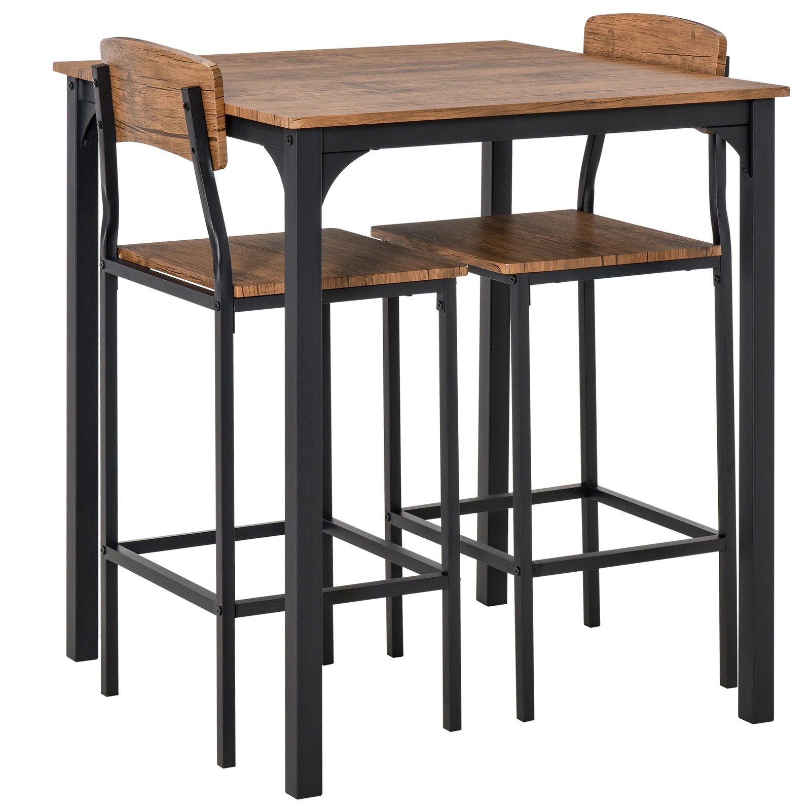 Three Piece Indoor Tabletop Collection w/Matching Seats Metal Legs for Stability