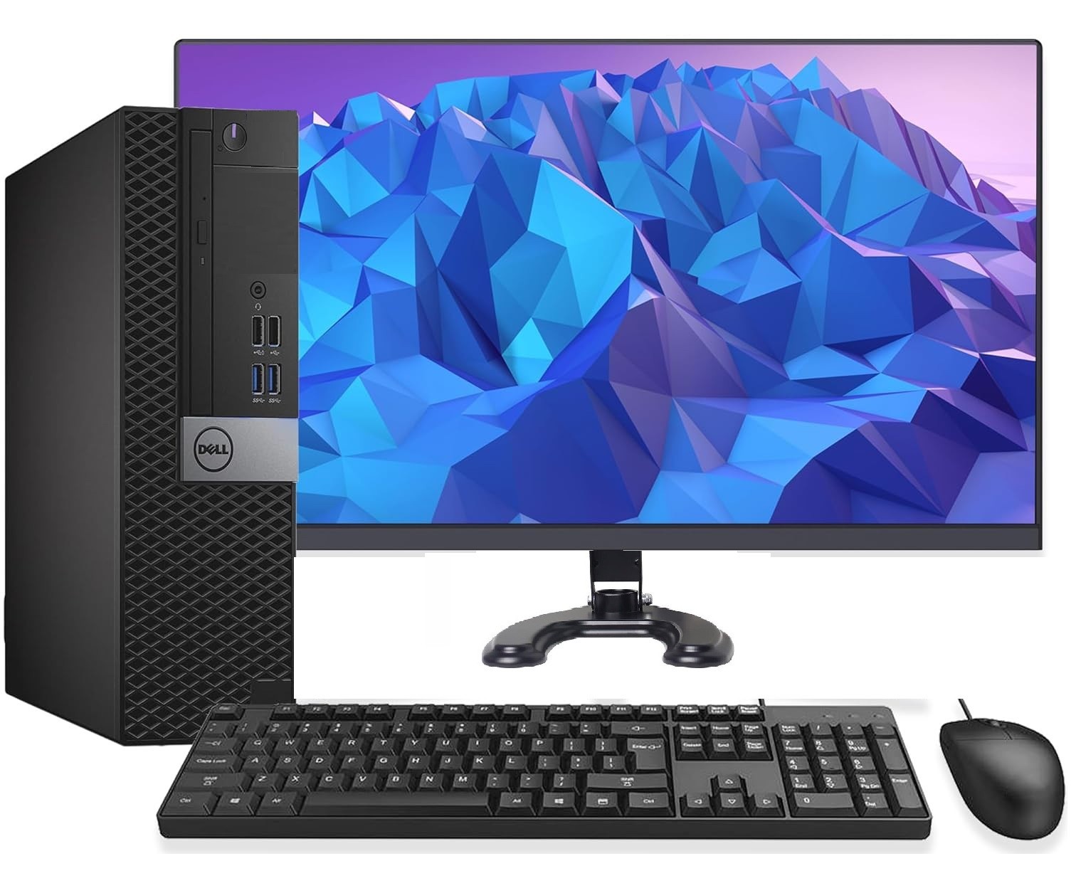 Dell Desktop Computer 16GB 256GB SSD Wi-Fi Core i5 Windows 10 Pro PC 22" LCD