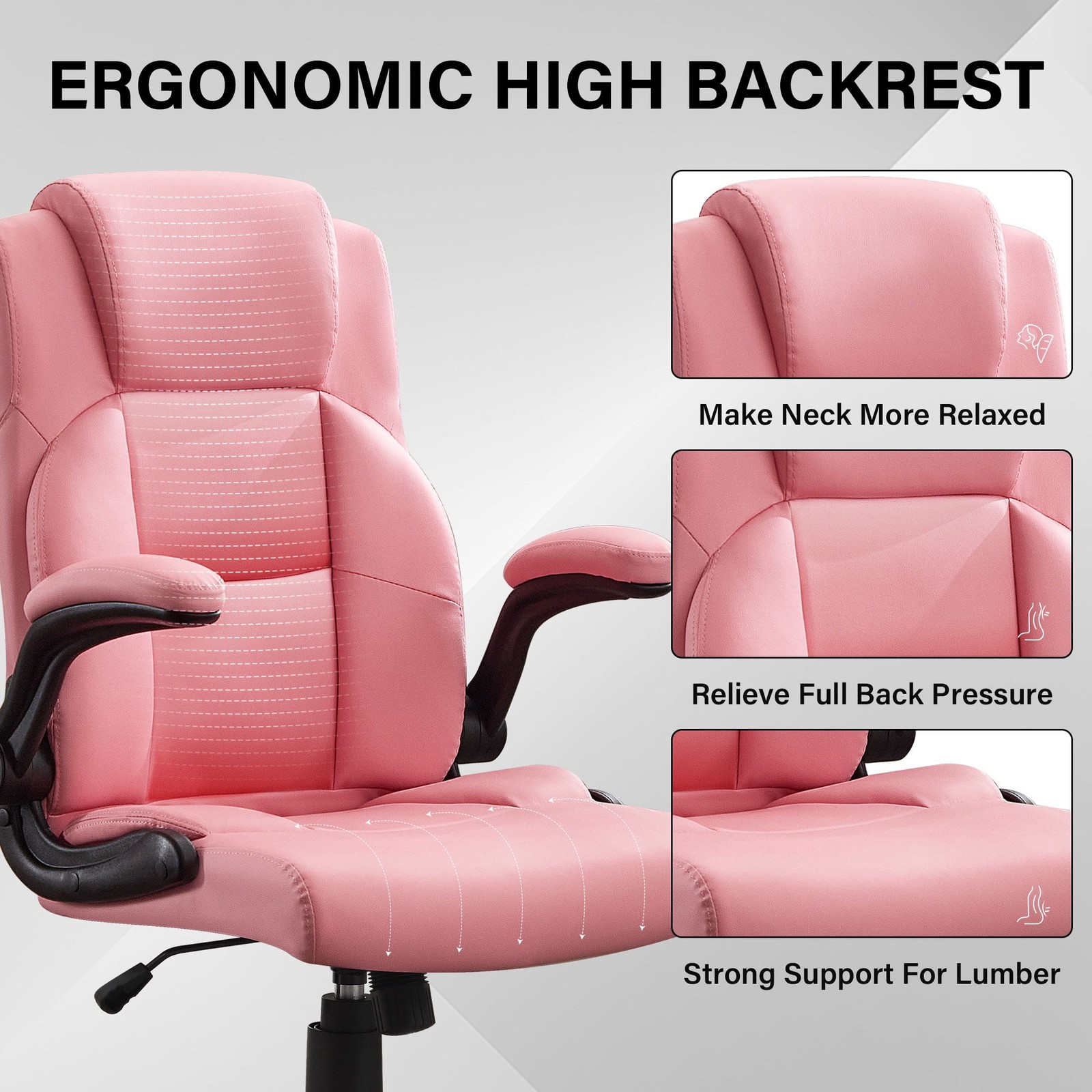 Leather Office Chair, Big and Tall Office Chair 400LBS Wide Seat Ergonomic Compu
