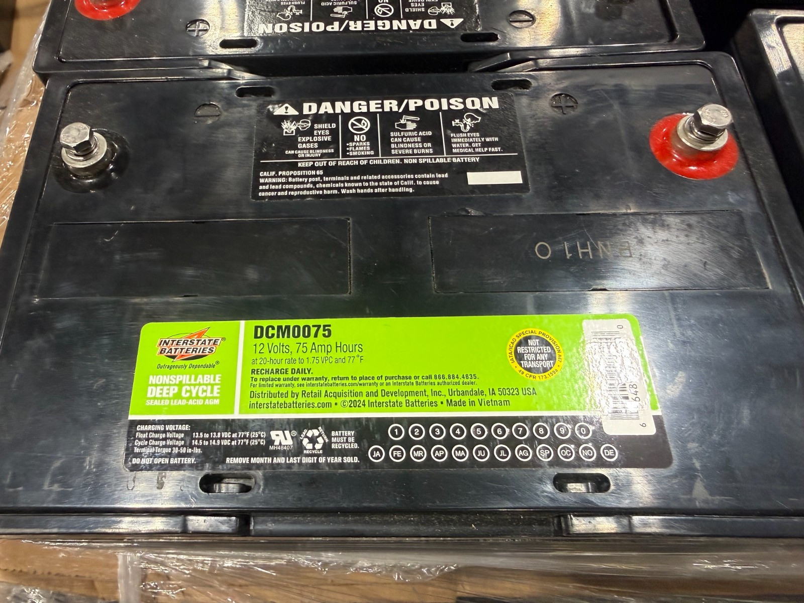 Interstate Batteries DCM0075 75Ah 12VDC Deep Cycle AGM Battery