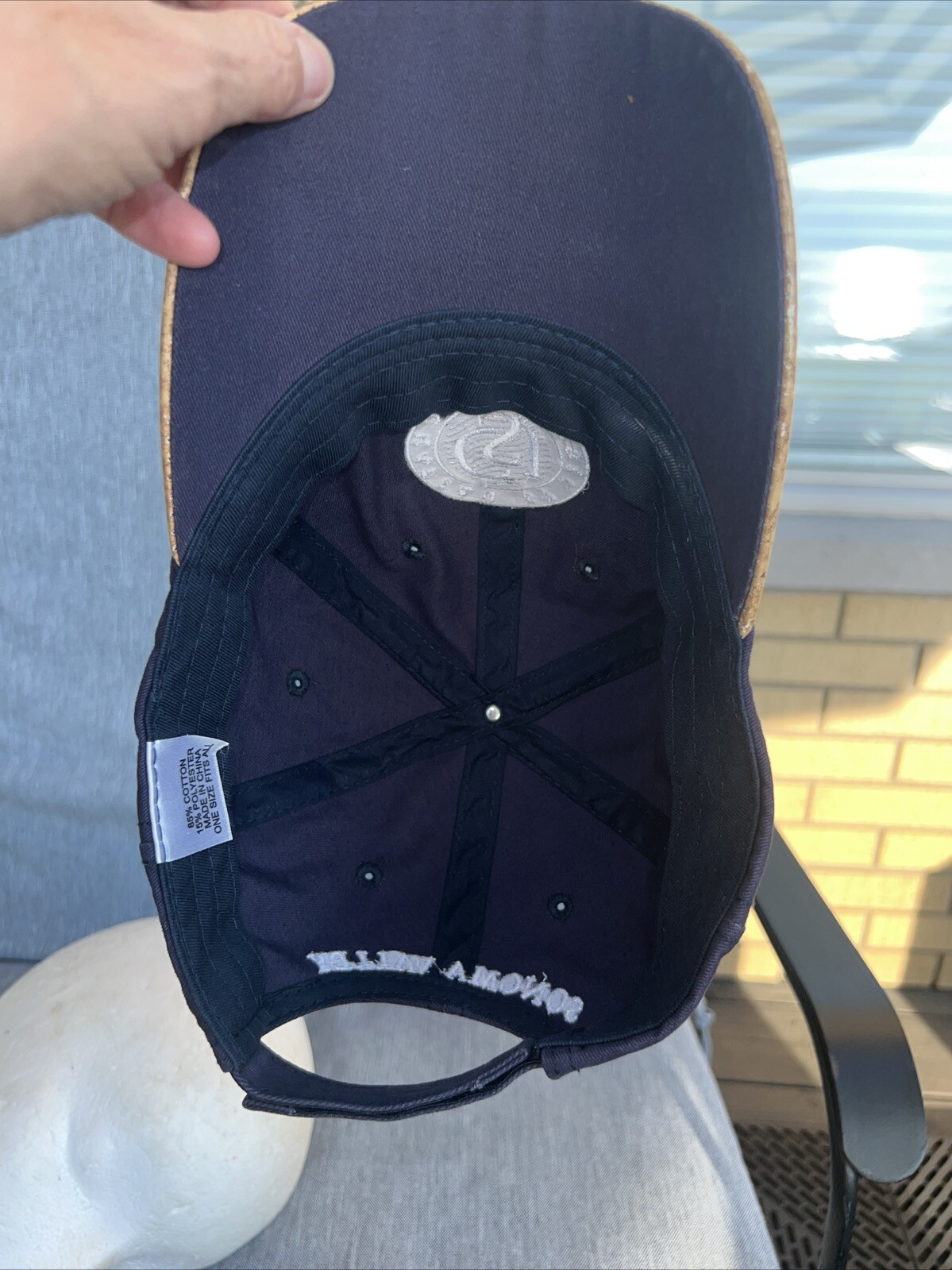 Chateau St Jean Sonoma Valley Hat Cap Navy w White Unique Cork Bill Hook Loop