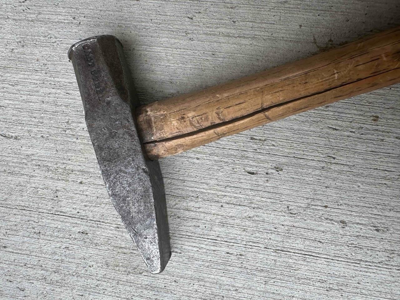 Antique 4 Ounce Tack Hammer "Cast Steel" Head Hardwood Handle