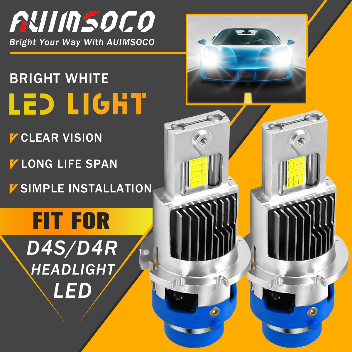 For Toyota Prius 2006-2009 D4S LED Headlight Bulbs Conversion Kit 6000K White