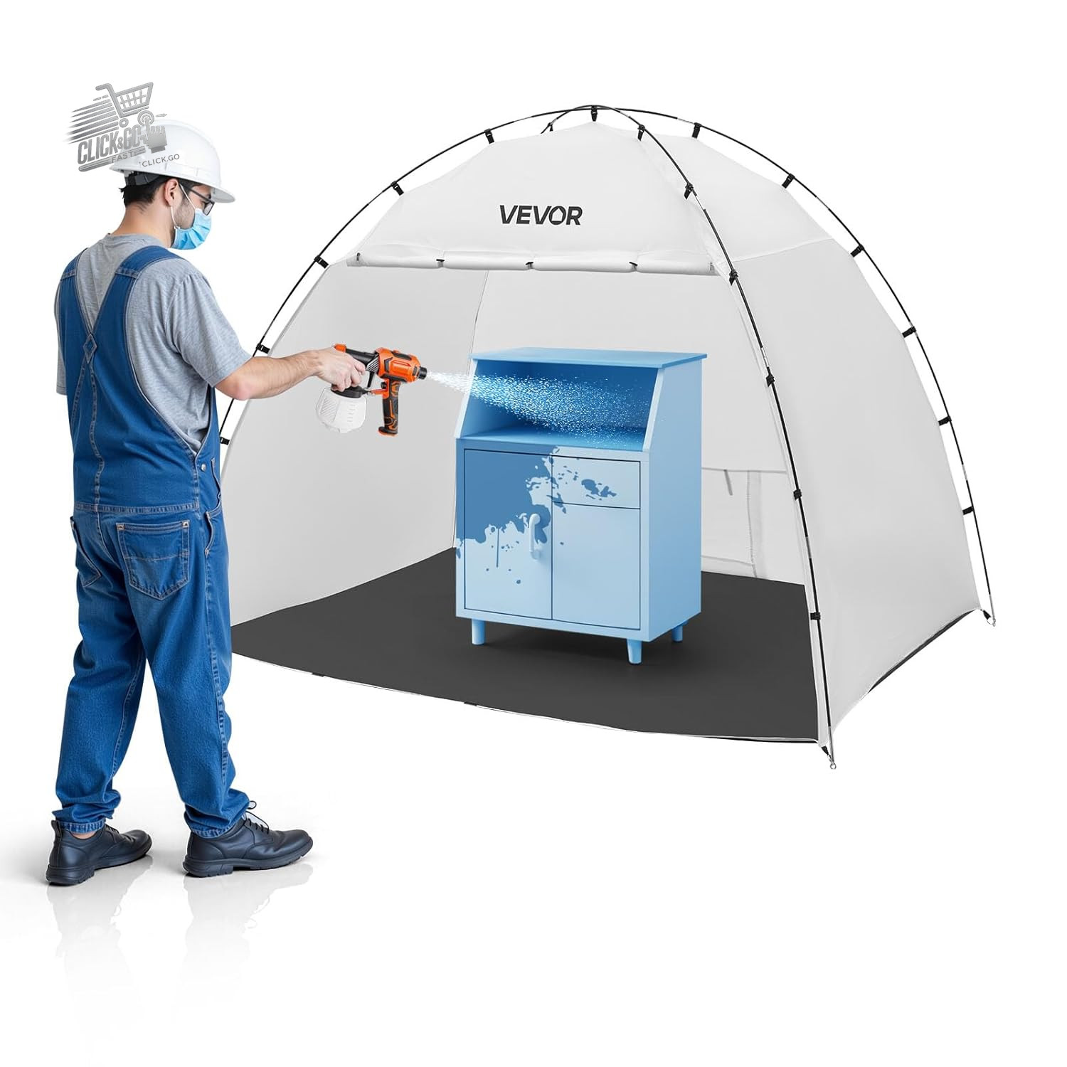 Portable Spray Painting Booth Curtain Work Area 233X172X190 Cm,