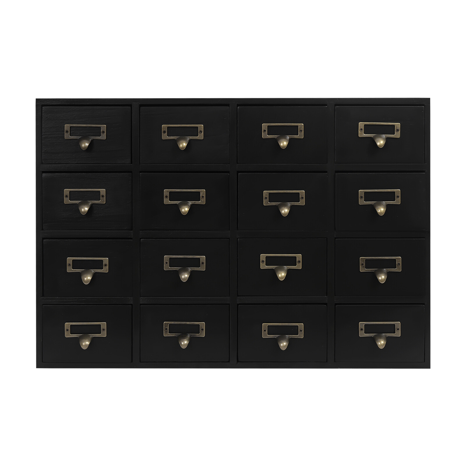 4 PCS 16-Drawer Black Cabinets Rectangle Storage Cabinet 64-Drawer Storage Box
