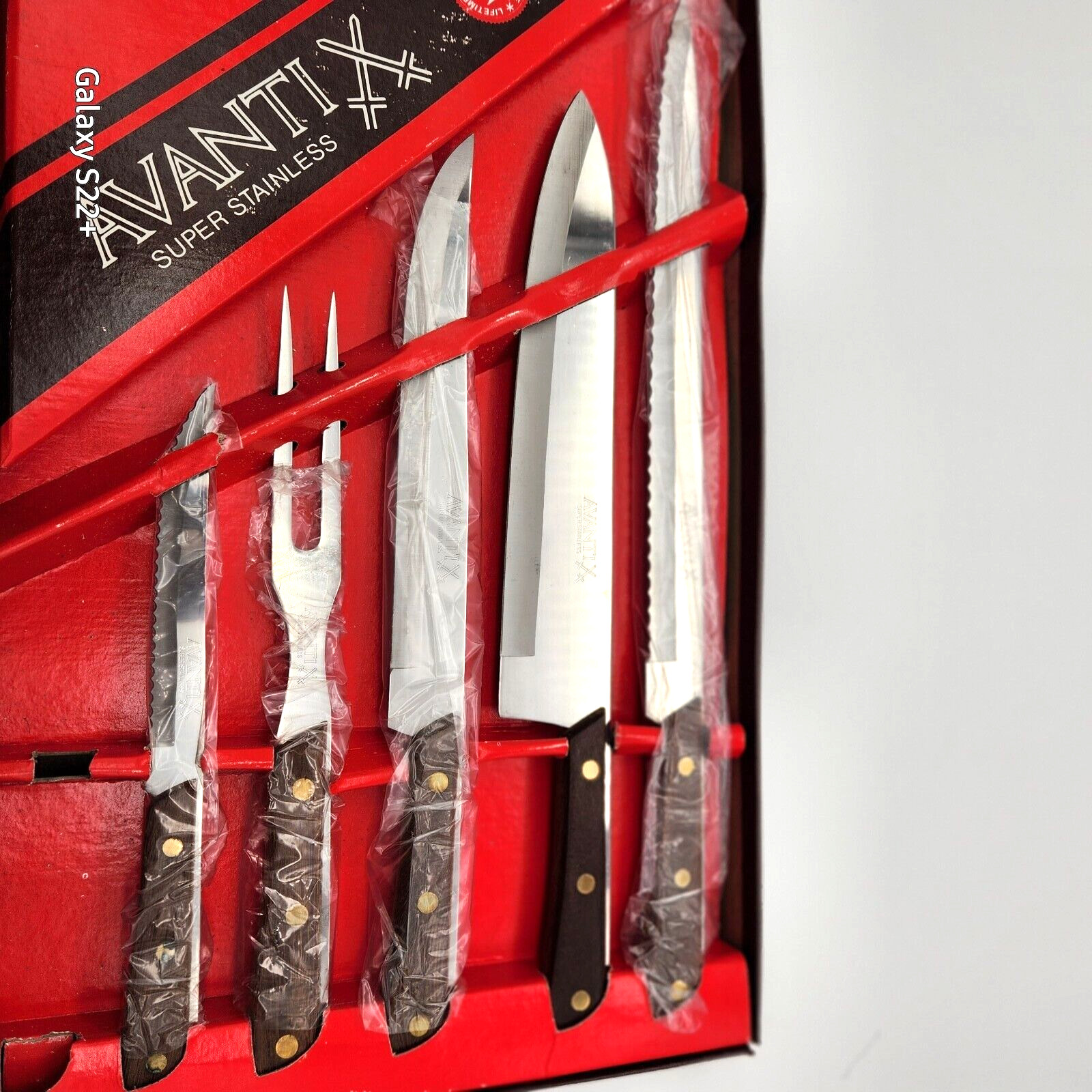 GOURMET Cutlery Set Knives Lifetime Super Stainless Steel 5 Pc Vintage Avanti X
