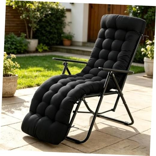 Cushion Only (No Chair Included) - Zero Gravity Lounge Chair Cushion 1 Black