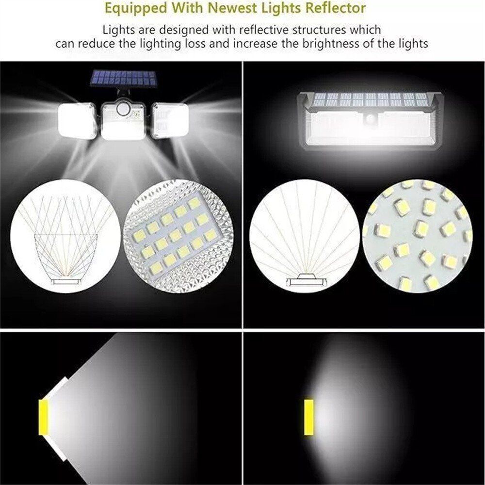 2 Pack 50000LM LED Solar Lights Outdoor Waterproof Motion Sensor Security Lamp