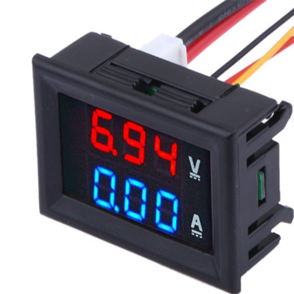 2pcs DC 100V 10A Voltmeter Ammeter LED Dual Volt Amp Meter Voltage Current Gauge