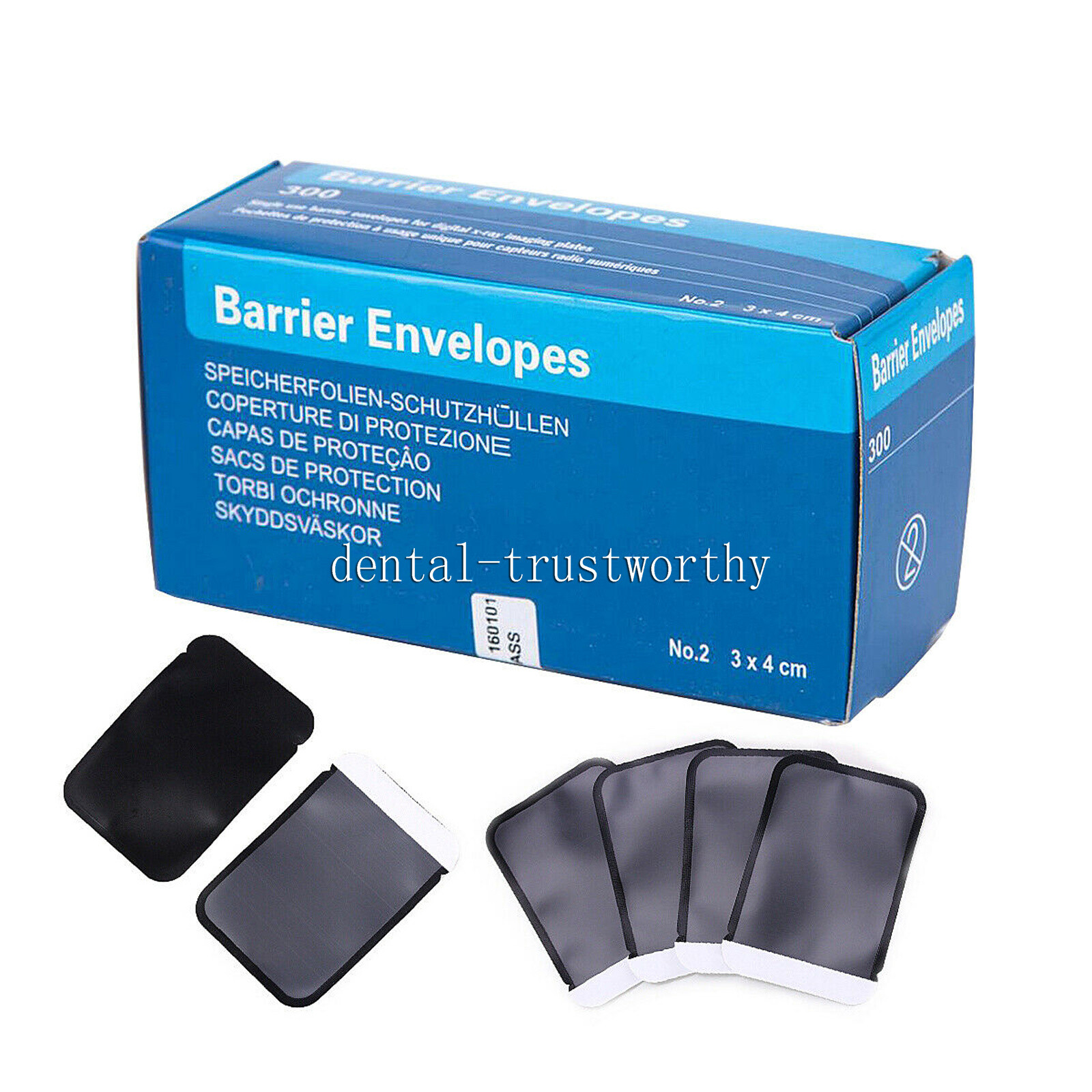 300 Pcs Dental Digital X-Ray ScanX Barrier Envelopes for Phosphor Plate Size 2