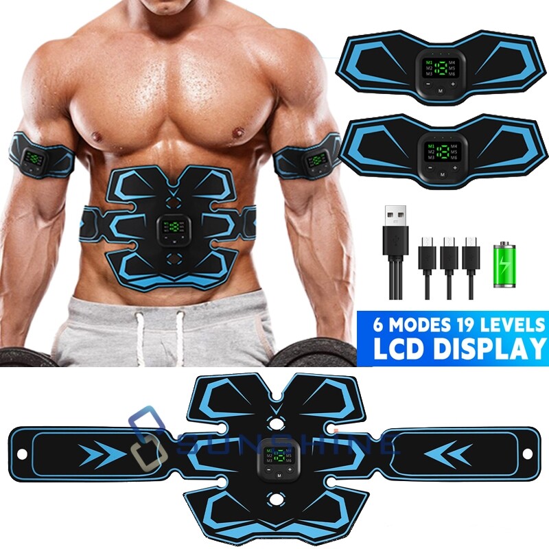 EMS Muscle Toner Abdominal Stimulator Fitness Massager ABS Trainer Rechargeable