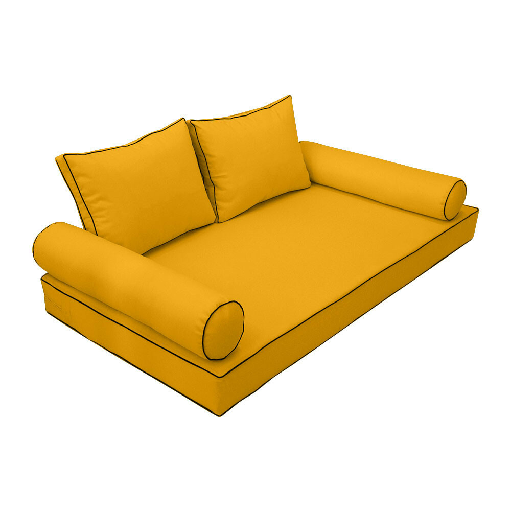 |SLIPCOVER ONLY| S1 Daybed Mattress Bolster Back Covers Contrast Trim Crib AD108