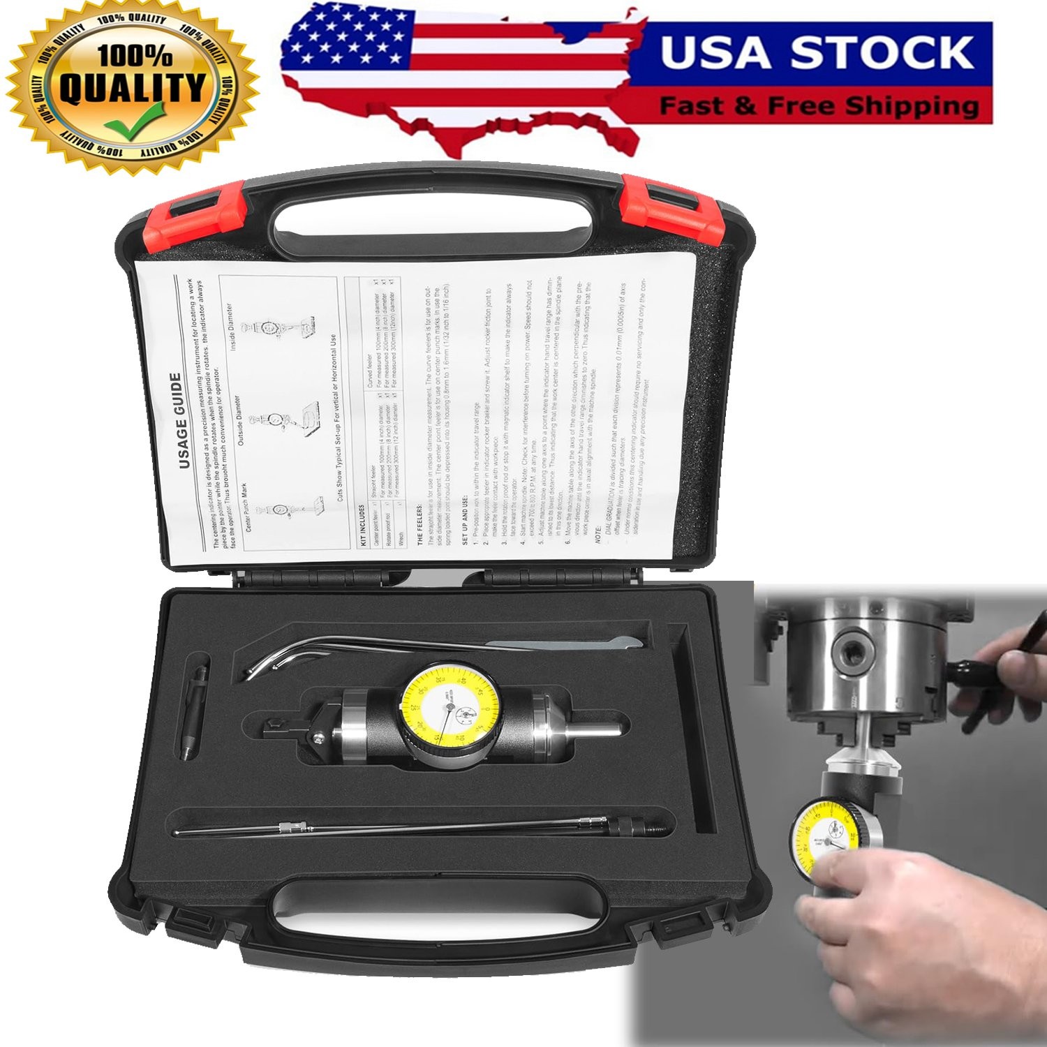 0-0.15"/ .0005'' Graduations Coaxial Centering Co-Ax Indicator Dial, #Jd21-0003