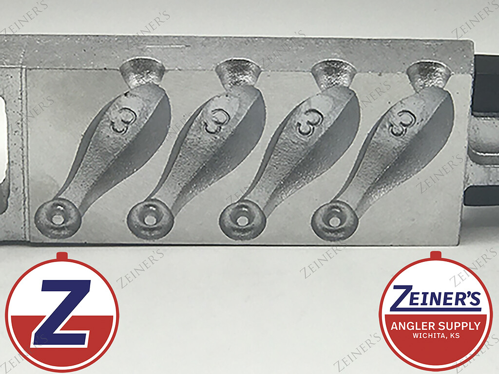1107 New Do It Bank Sinker Mold - Production Style - 4 Cavities of 3 oz
