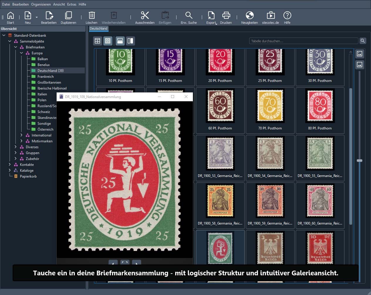 Stecotec Stamp Management Pro 3: The Program for Philatelists - Software
