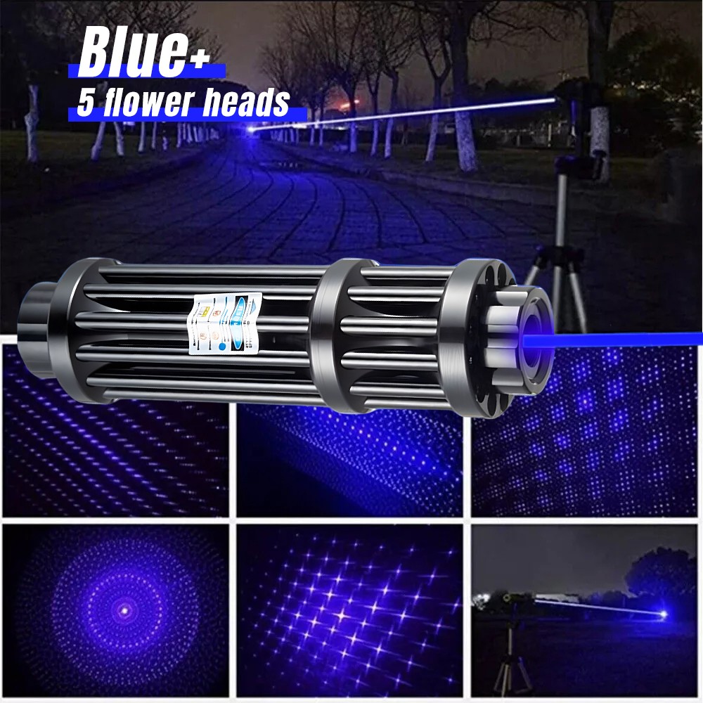 Adjustable High Power Blue Laser Burning Light Pointer Visible Dot Torch Light