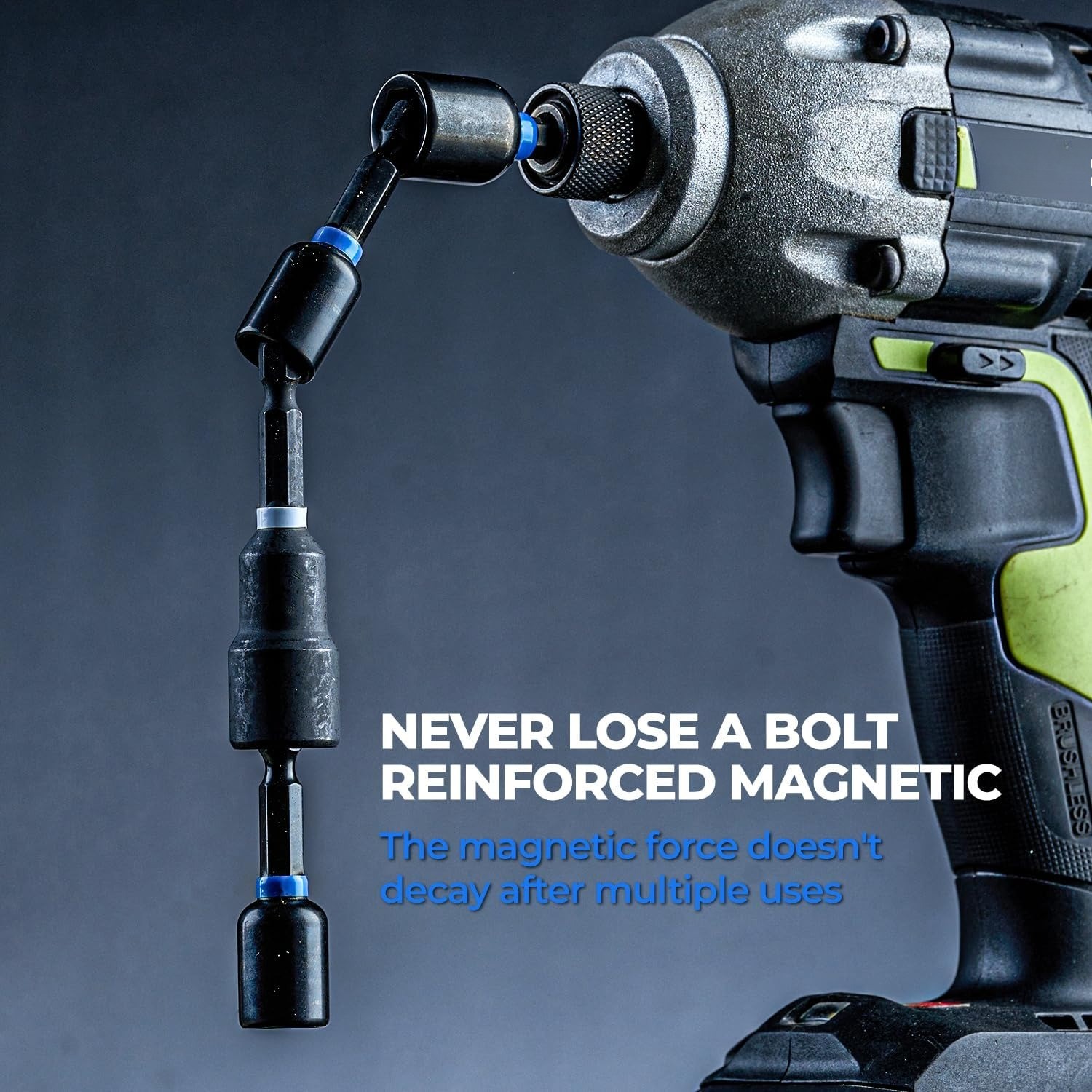 Impact Magnetic Socket Wrench Set, 34-Piece Impact Screwdriver Bit Set