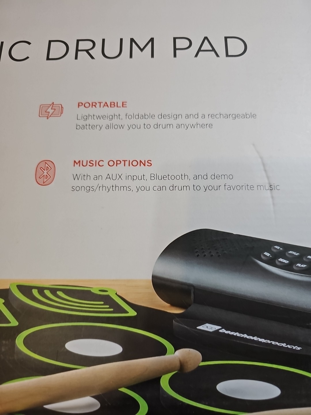 BCP Foldable Electronic Drum Pad 9-Piece Set with Speakers Rechargable Micro USB