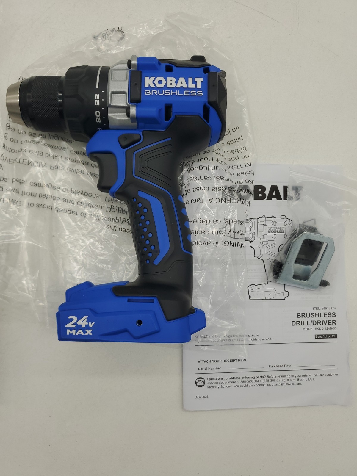 Kobalt 24V Keyless Brushless 1/2" Drill Driver KDD125B-03