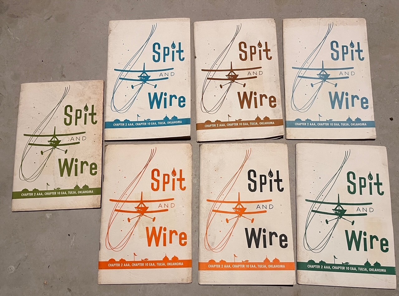 Vintage Lot of 7 SPIT AND WIRE Magazine Issues Tulsa Oklahoma Aviation 1960s era