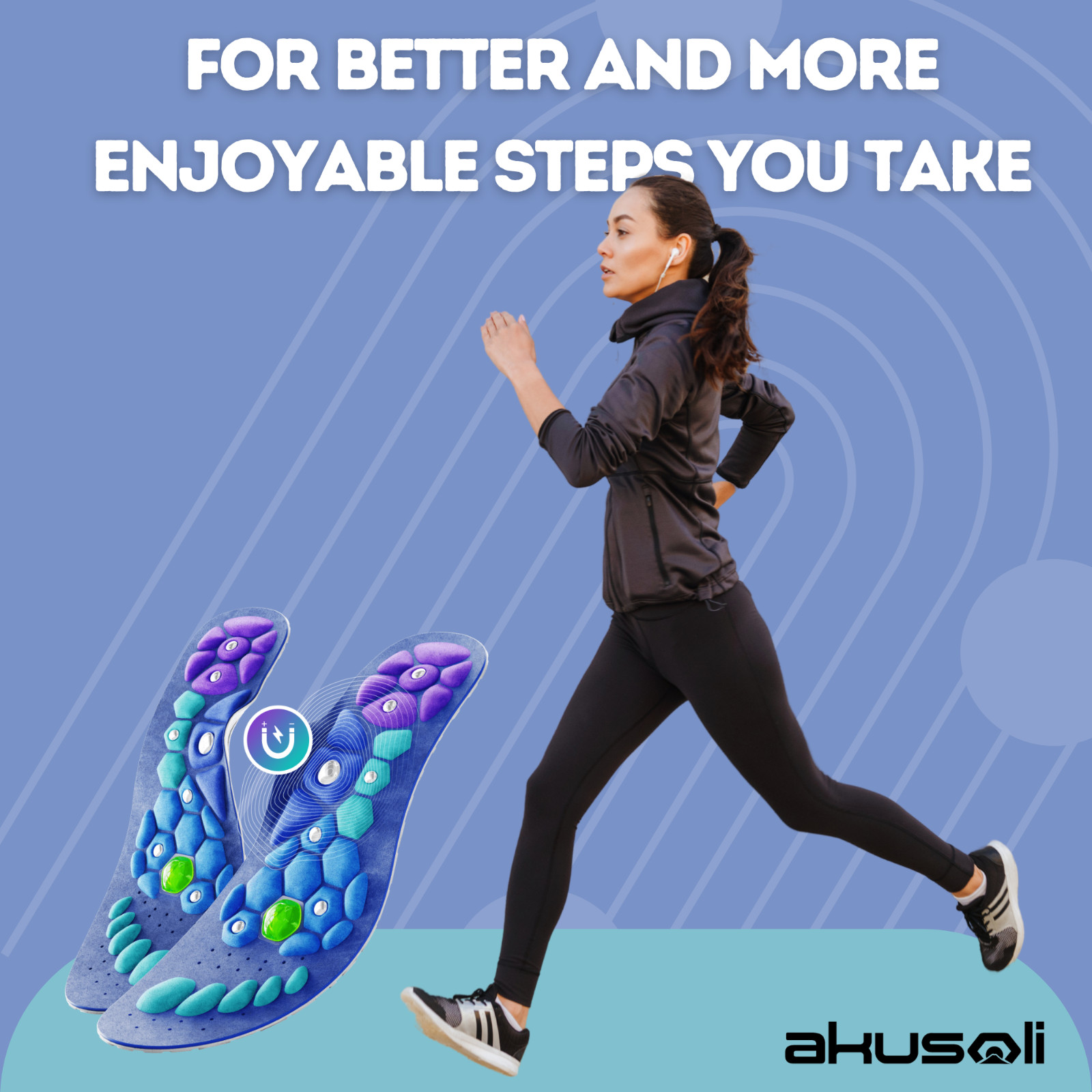 AKUSOLI® | Magnetic Acupressure Massage Shoe Insoles for Pain, Plantar Fasciitis