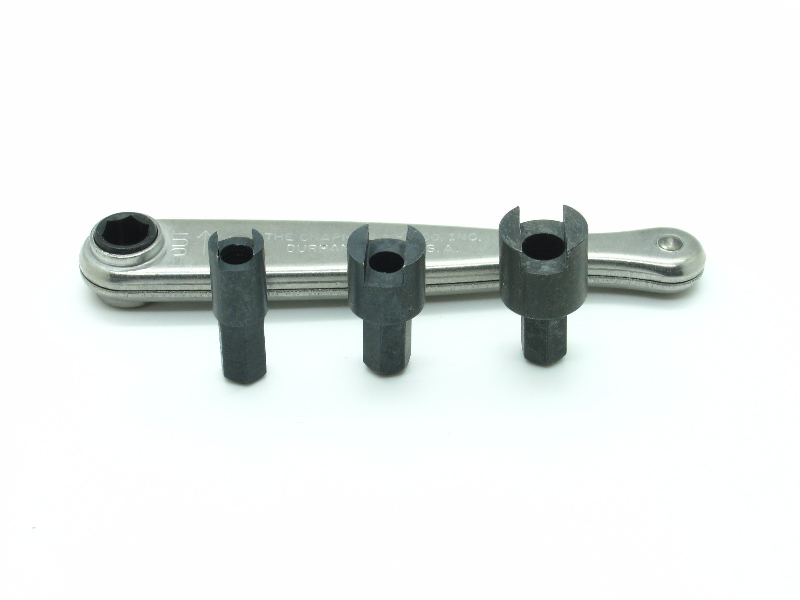 Ted Cash Ratcheting Nipple Wrench W/ 3 Heads fits #11, Revolver & Musket