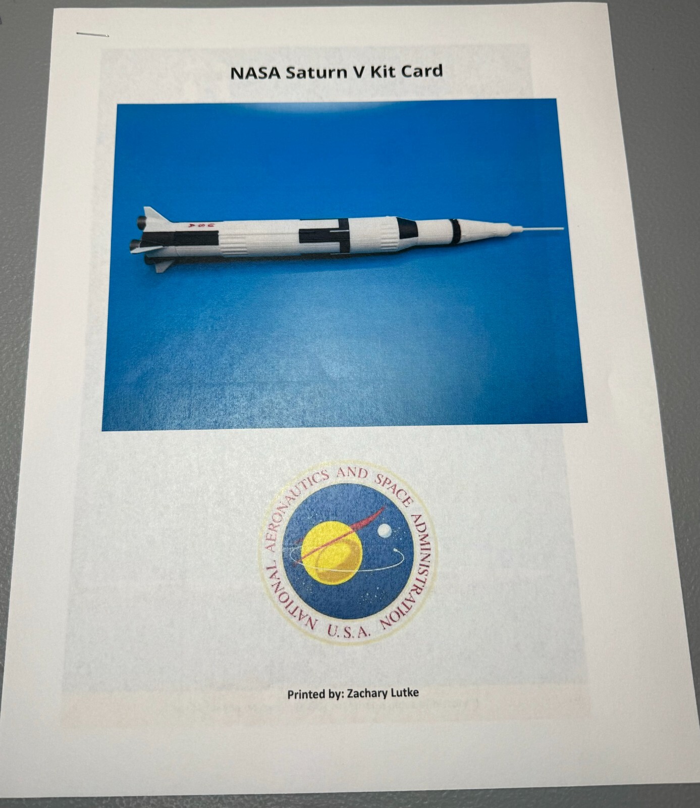 Saturn V Model Rocket Kit