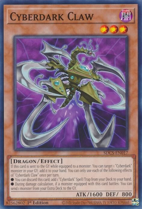 Yugioh Cyberdark Claw 1st Edition Common SDCS-EN017 NM