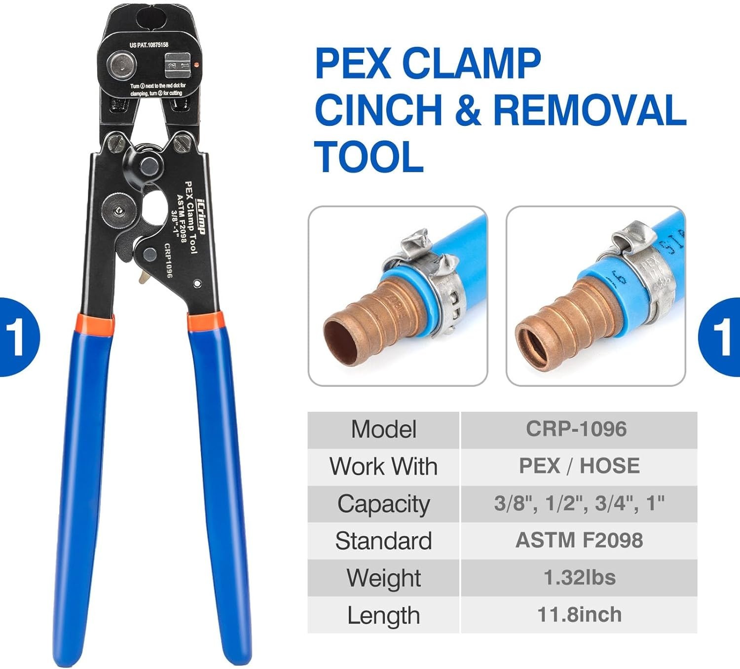 PEX Clamp Tool Kit with Ergonomic Handle for Plumbing and Installation Tasks