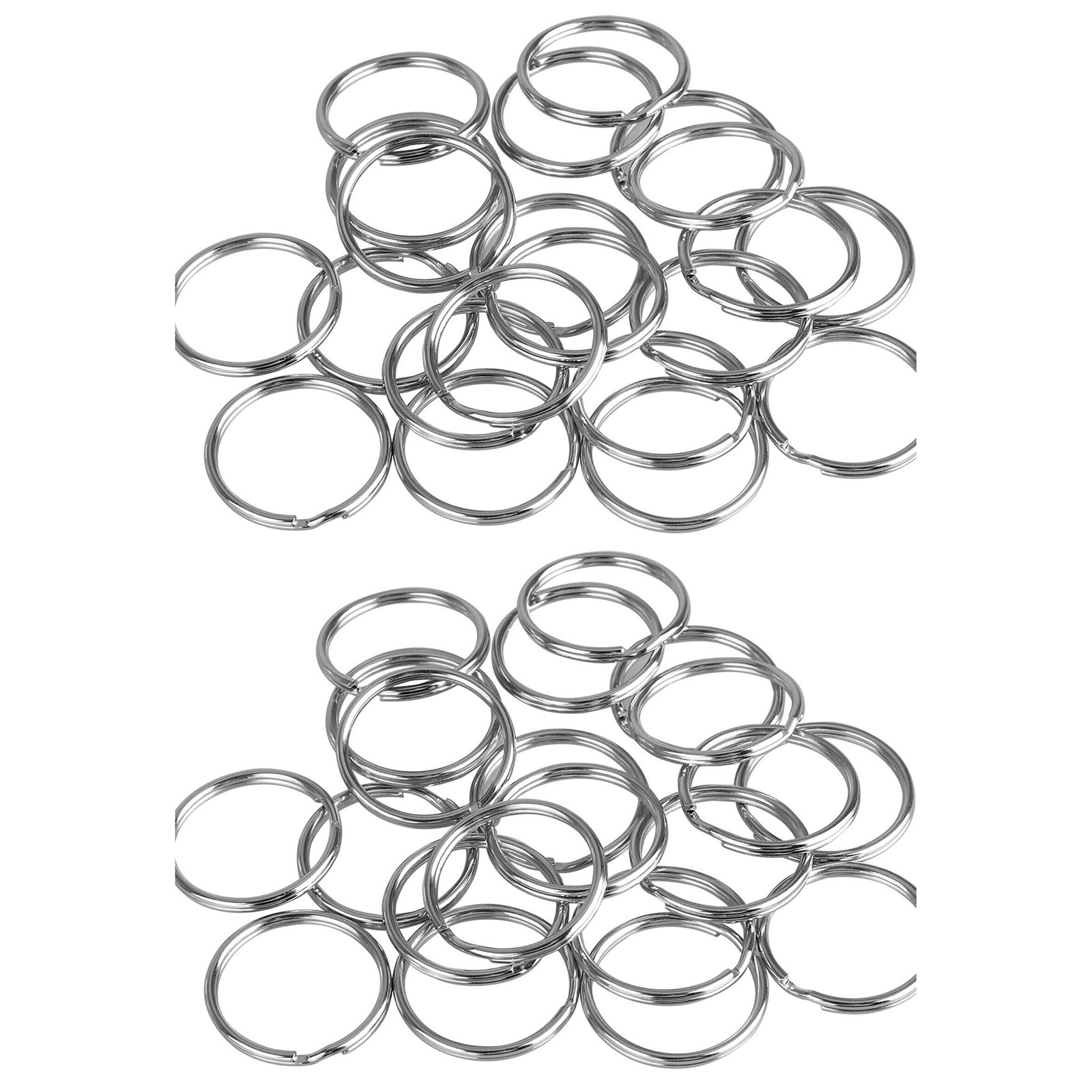 100pcs 25mm Iron Metal Flat Key Ring Split Ring Keychain Split Keychain