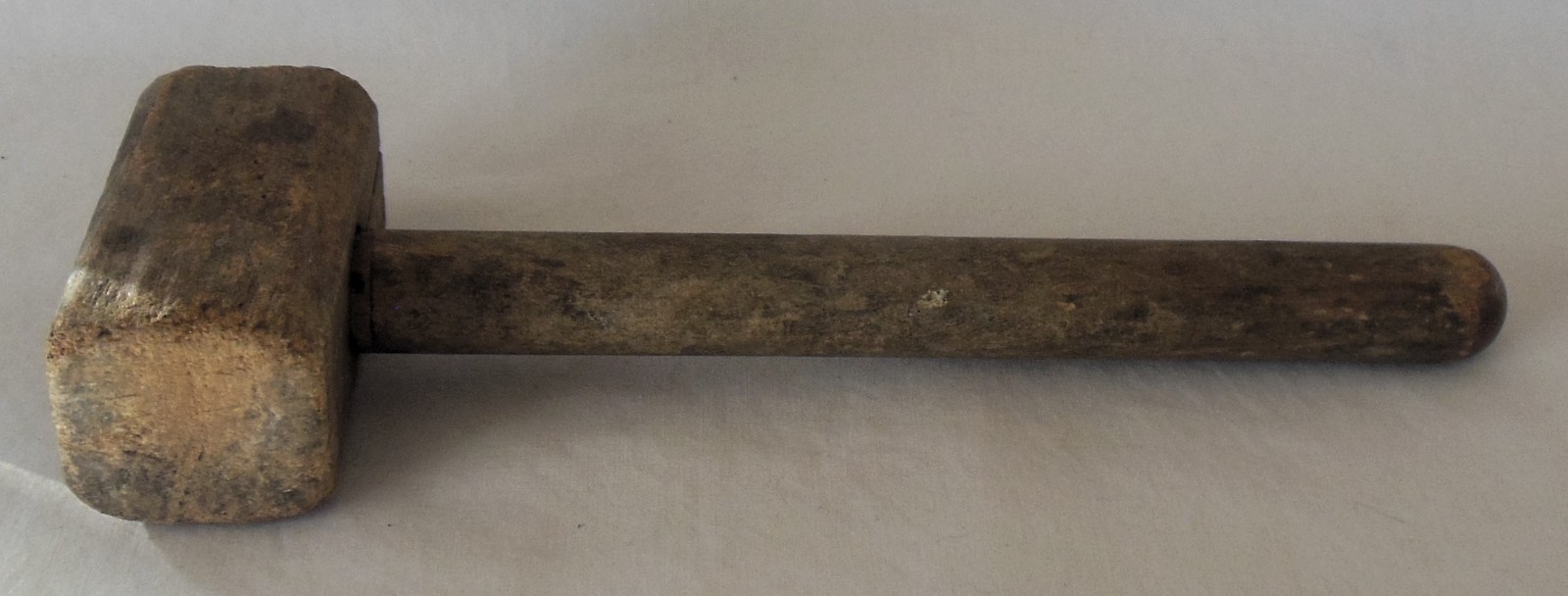 Primitive Vintage Small Rectangular Wood Mallet 8¾ Inches