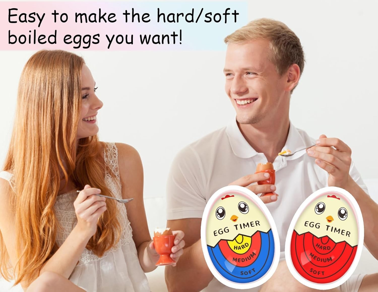 Egg Timer for Boiling Eggs that Changes Color When Done, Pack of 2