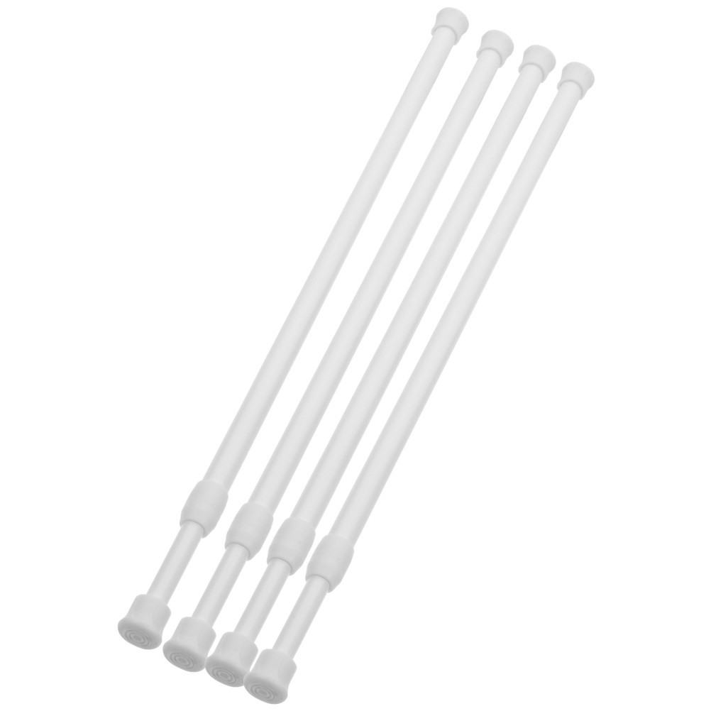 4Pcs Adjustable Closet Rods White Plastic Security Bars with Anti Slip Ends