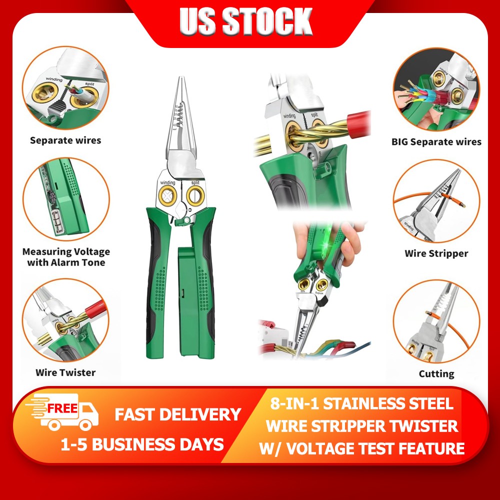 Voltage Detector Wire Stripper 1.5-2.5mm² Insulation Cutting Pliers Portable
