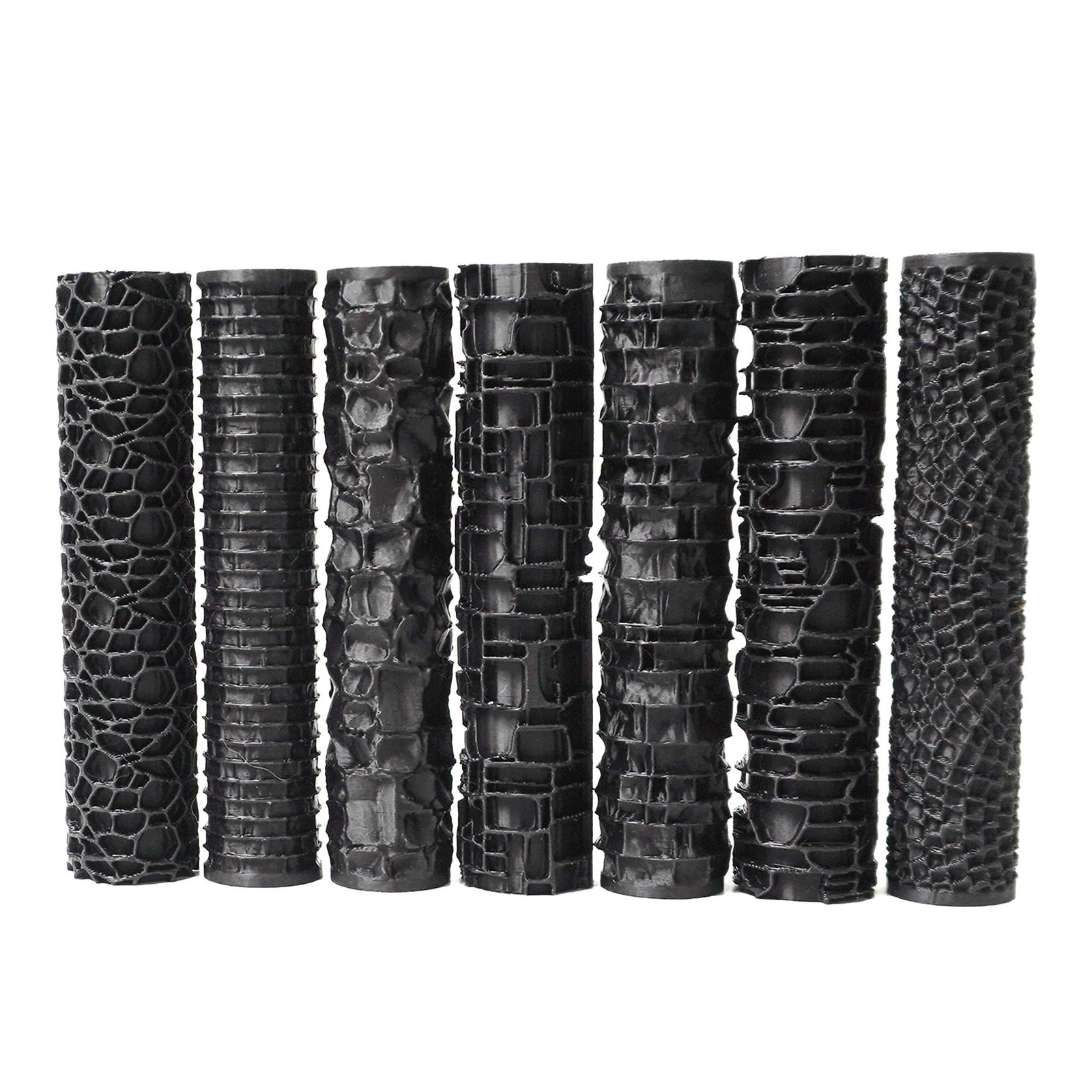 Texture Roller Set – 7-Pattern 3D-Printed Miniature Terrain Rollers for Cl