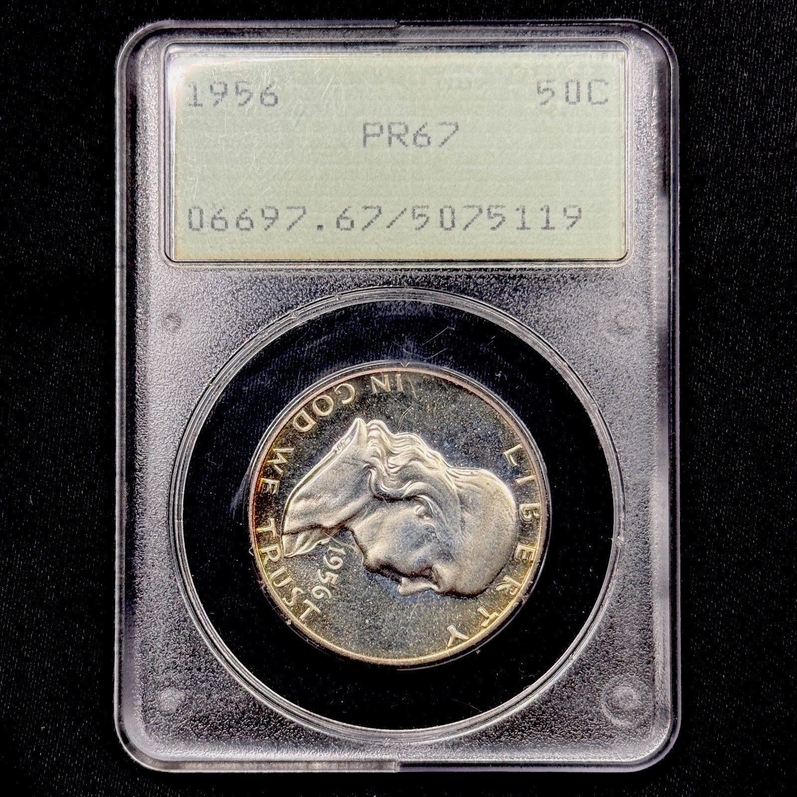 1956 Franklin Half Dollar PCGS PR67 OGH Rattler Old Green Holder Silver Proof