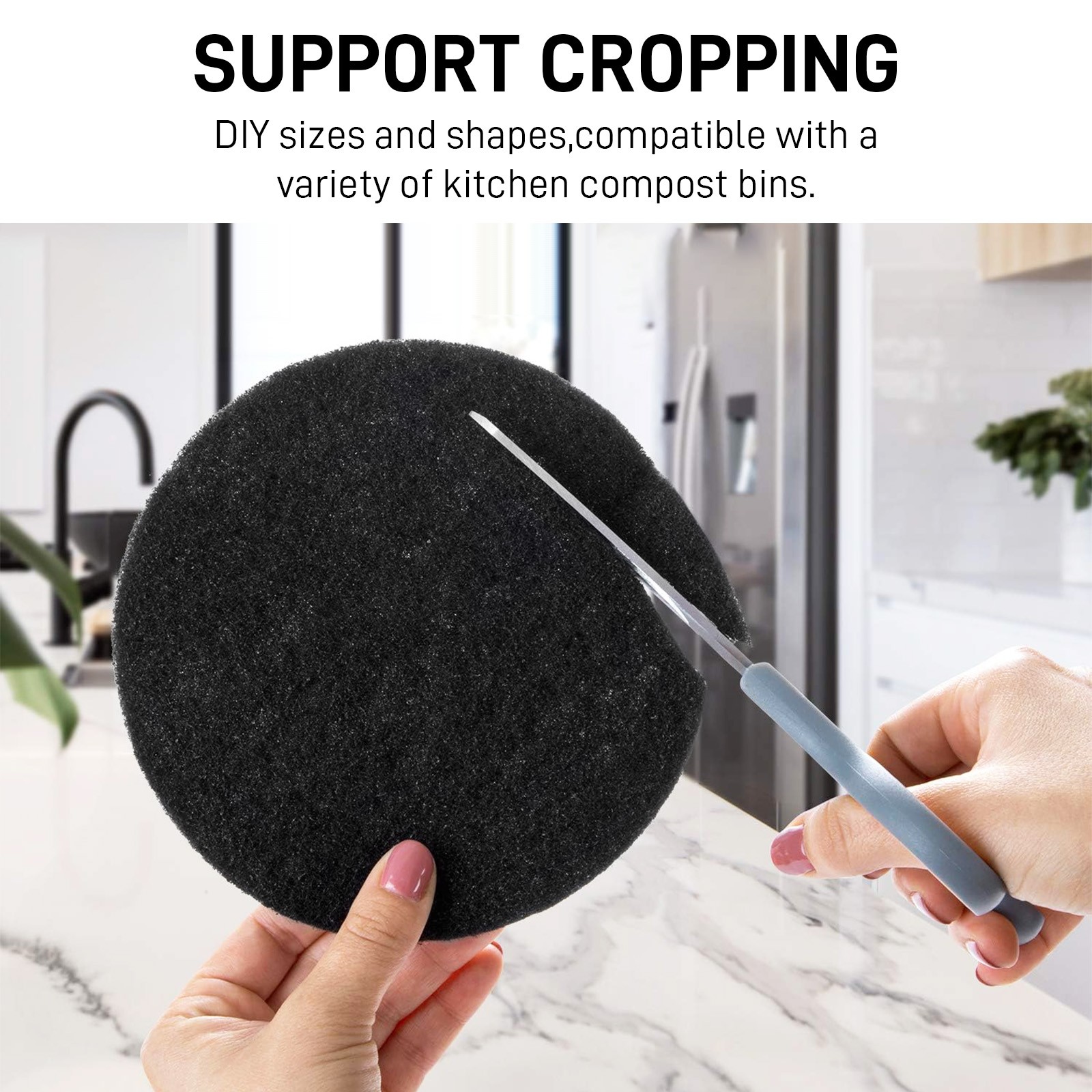 6.7" Round Charcoal Filter Extra Thick 0.4" For Bathroom trash bin Replace NEW