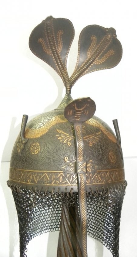 HELMET OLD INCREDIBLE 2 COBRA SNAKE HEAD FIGS TOP & SURFACE & NASAL GUARD SNAKE
