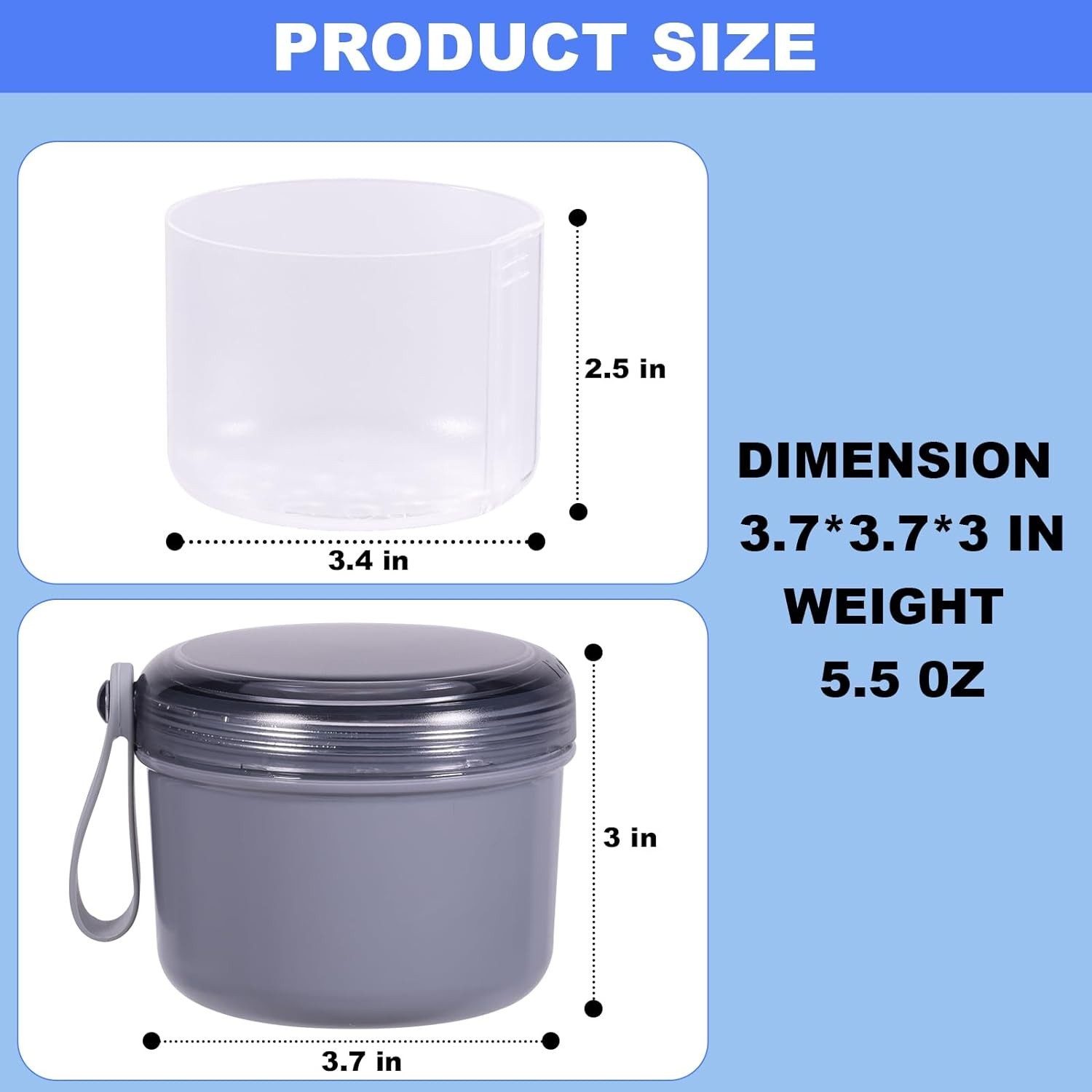 Leak-Proof Denture Container for Full & Partial Dentures – Grey